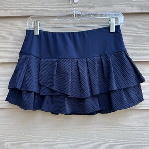 Lucky in Love Navy Tiered Mini Skirt sz S (A2)